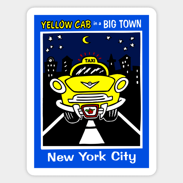 Yellow Cab New York Kids Souvenir T-shirt Magnet by FireflyCreative